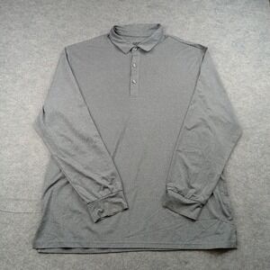 MIER Polo Shirt Mens XL Gray‎ Long Sleeve The Mier Polo Performance Stretch Top